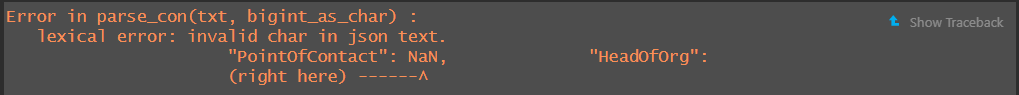Error message